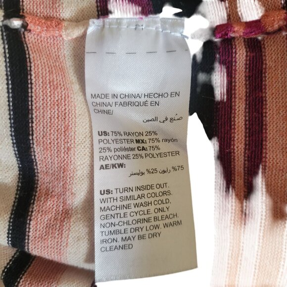 Chicos Womens 2P Multicolor Striped Long-Sleeve‎ Scoop Neck Top - Picture 7 of 7